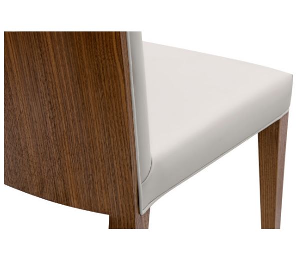 SHERES "Lauren" Dining Chair Walnut With Cream Leather