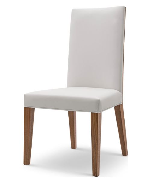 SHERES "Lauren" Dining Chair Walnut With Cream Leather